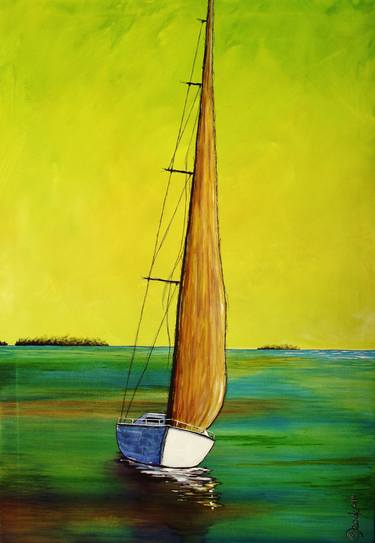 Print of Sailboat Paintings by Kyle Brock