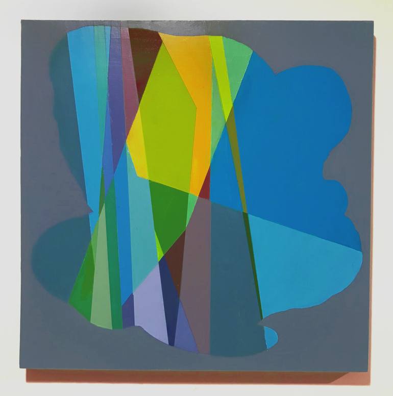 Original geometric Abstract Painting by Maxine Davidowitz