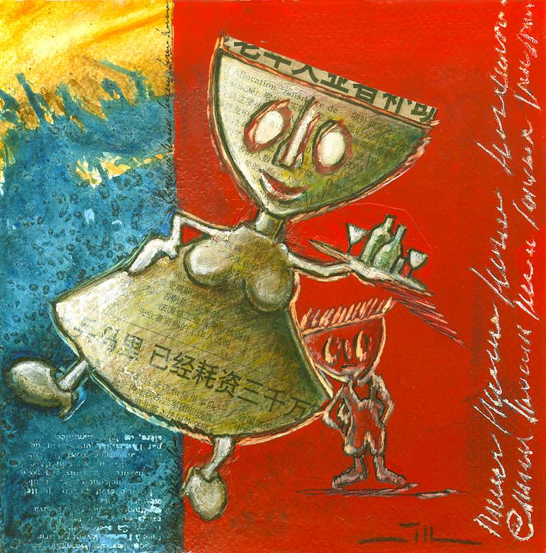 Original Surrealism Humor Painting by LACROIX Jean-Luc