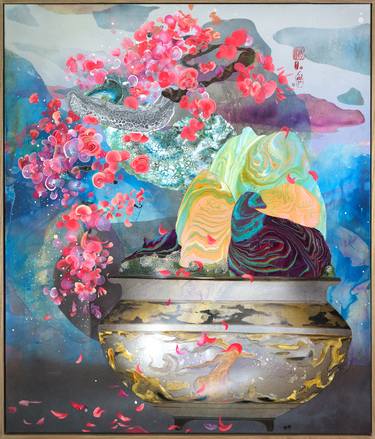 Original Abstract Floral Painting by Amanda Krantz