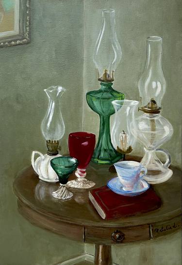 Original Figurative Still Life Paintings by Natalie L