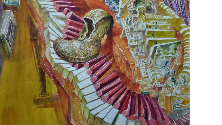 Original Art Deco Music Painting by Dmitry Kuznichenko
