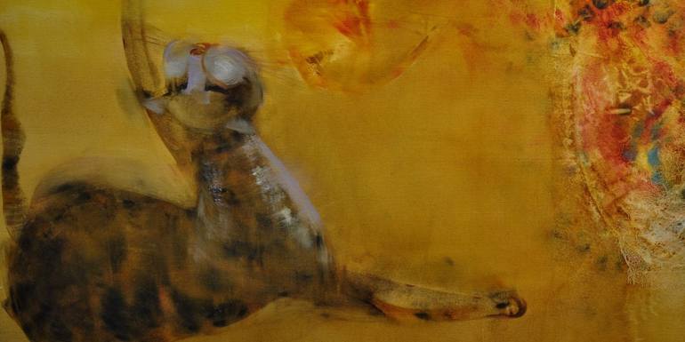 Original Expressionism Cats Painting by Dmitry Kuznichenko