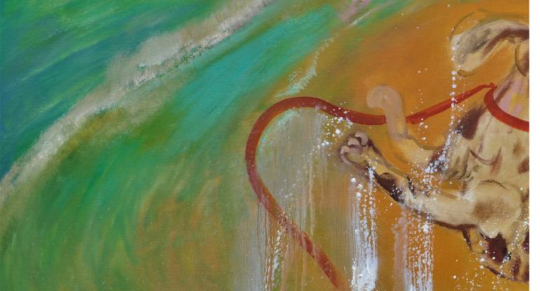 Original Documentary Dogs Painting by Dmitry Kuznichenko