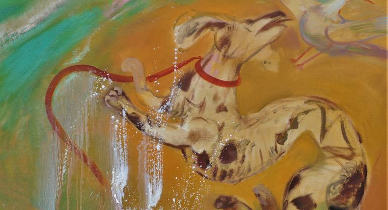 Original Documentary Dogs Painting by Dmitry Kuznichenko