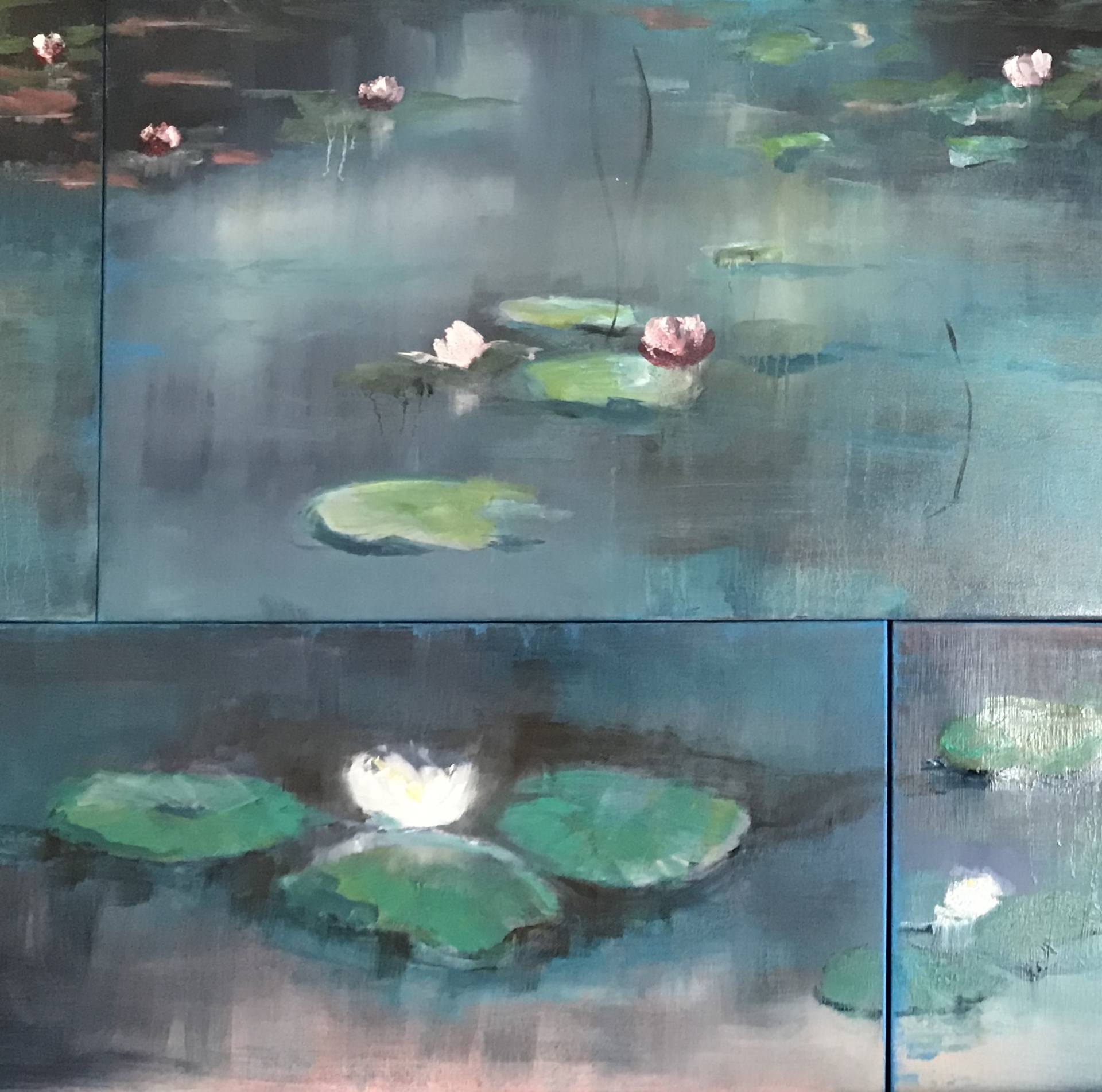 Pond at night Painting by Laura Beatrice Gerlini Saatchi Art