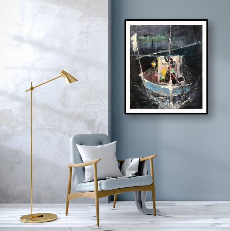 Original Expressionism Boat Painting by Laura Beatrice Gerlini