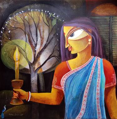 Original Figurative Women Paintings by Ratna Bose