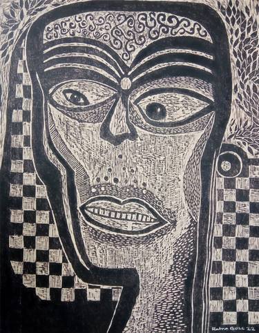 Original Portraiture Religious Printmaking by Ratna Bose