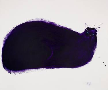 Saatchi Art Artist Miroir Noir; Paintings, “Rufus, la chatte méchante” #art