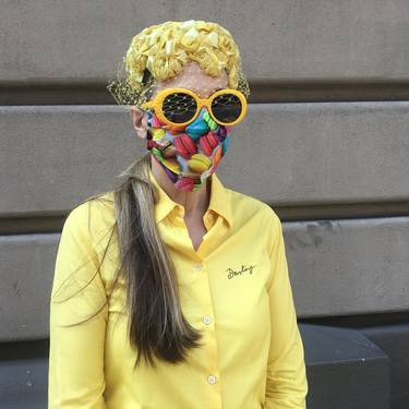 Woman with mask during coronavirus crisis. thumb