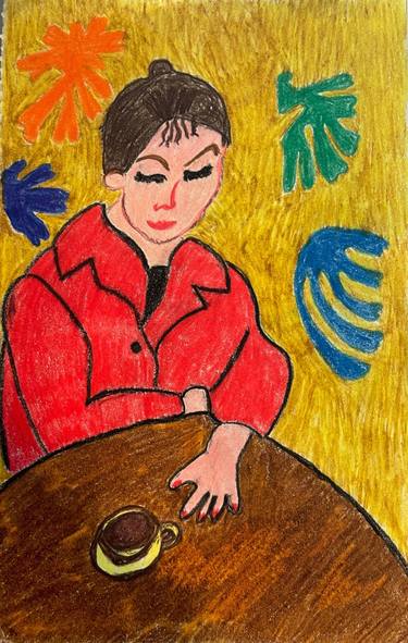 Original Fauvism People Drawings by donna pallotta