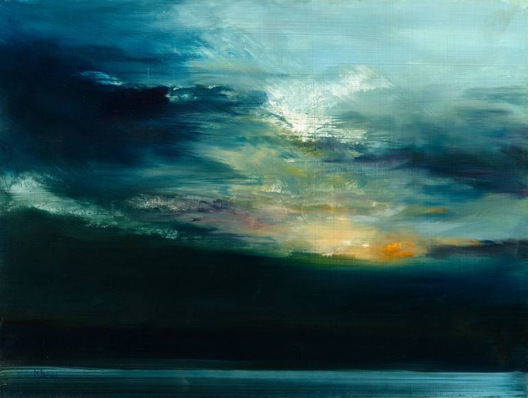 night sky oil painting