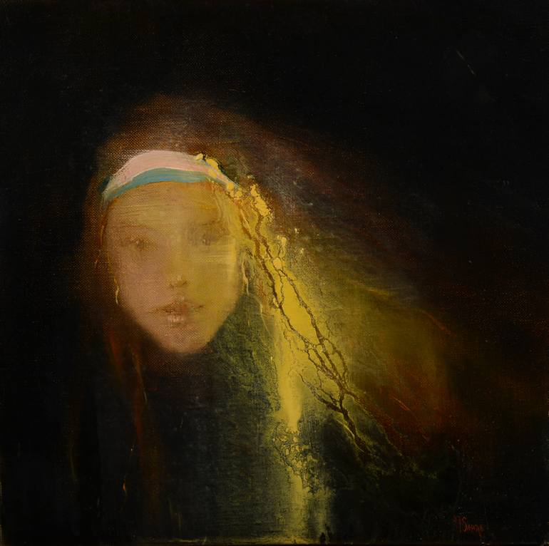 The Girl With Flaxen Hair Painting by Maurice Sapiro | Saatchi Art