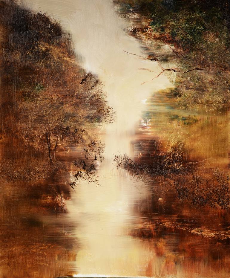 Golden Sepia Painting by Maurice Sapiro Saatchi Art