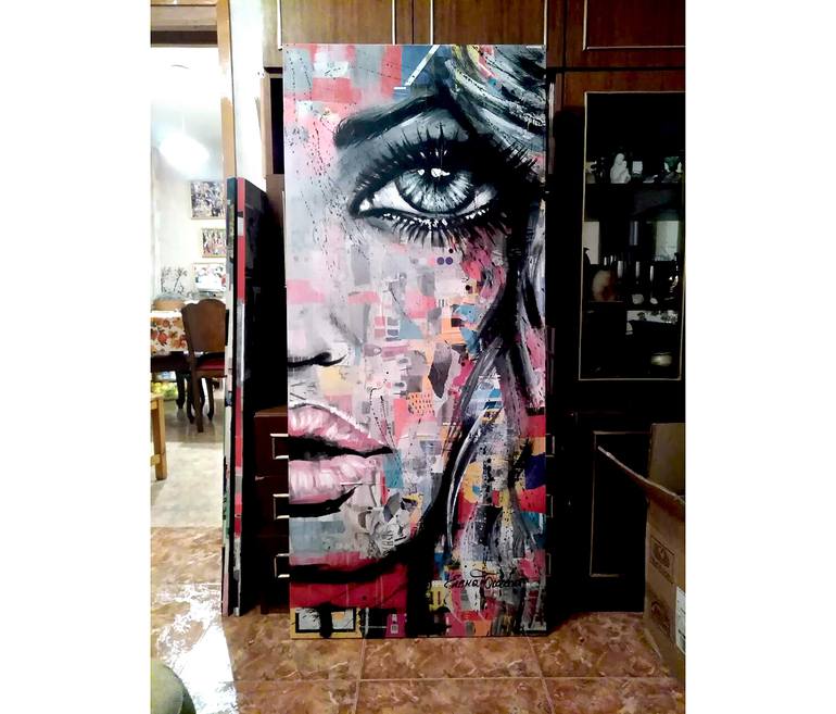 Original Pop Art Women Painting by ELENA BACHEVA