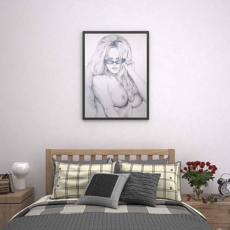 Original Figurative Nude Drawing by Elena Bacheva