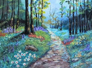 Original Expressionism Garden Paintings by Pamela Squires