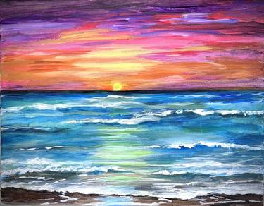 Original Abstract Expressionism Seascape Paintings by Pamela Squires