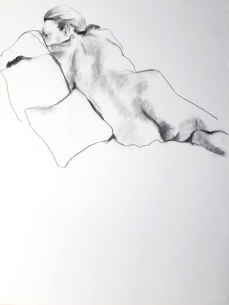 Reclining nude Drawing by Beth Claverie | Saatchi Art