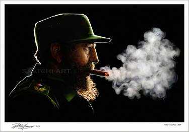 Original Portrait - President Fidel Castro - Baryta -  9/10 thumb