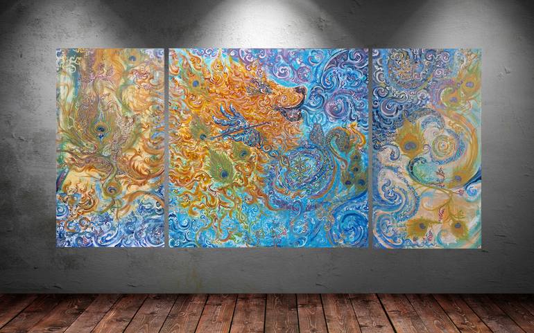 Original Abstract Expressionism Fantasy Painting by Chitree Kai