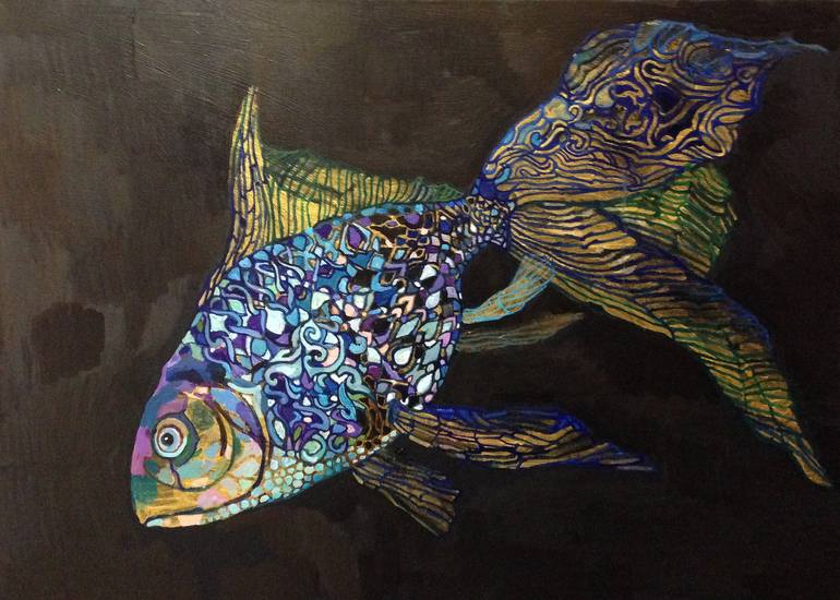 Magic Fish Painting by Olga Zelinskaya
