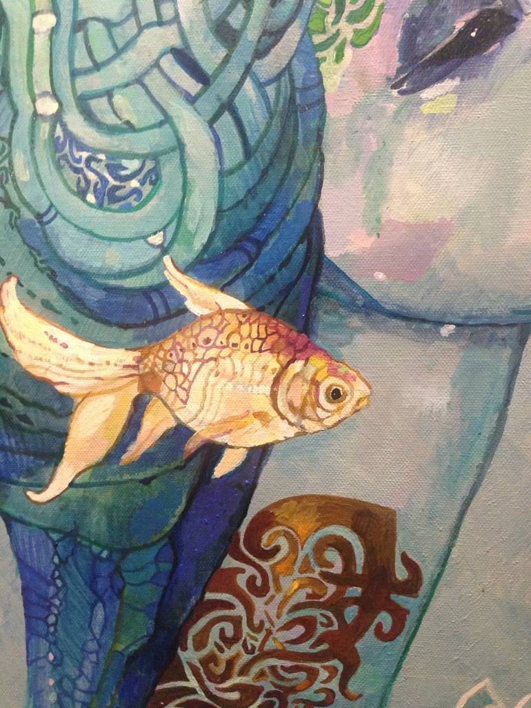 Original Art Deco Fish Painting by Olga Zelinskaya