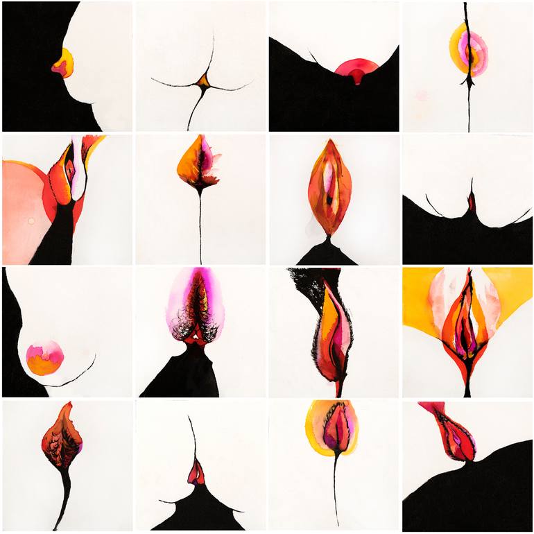 Original Abstract Erotic Painting by Carmen Ibarra