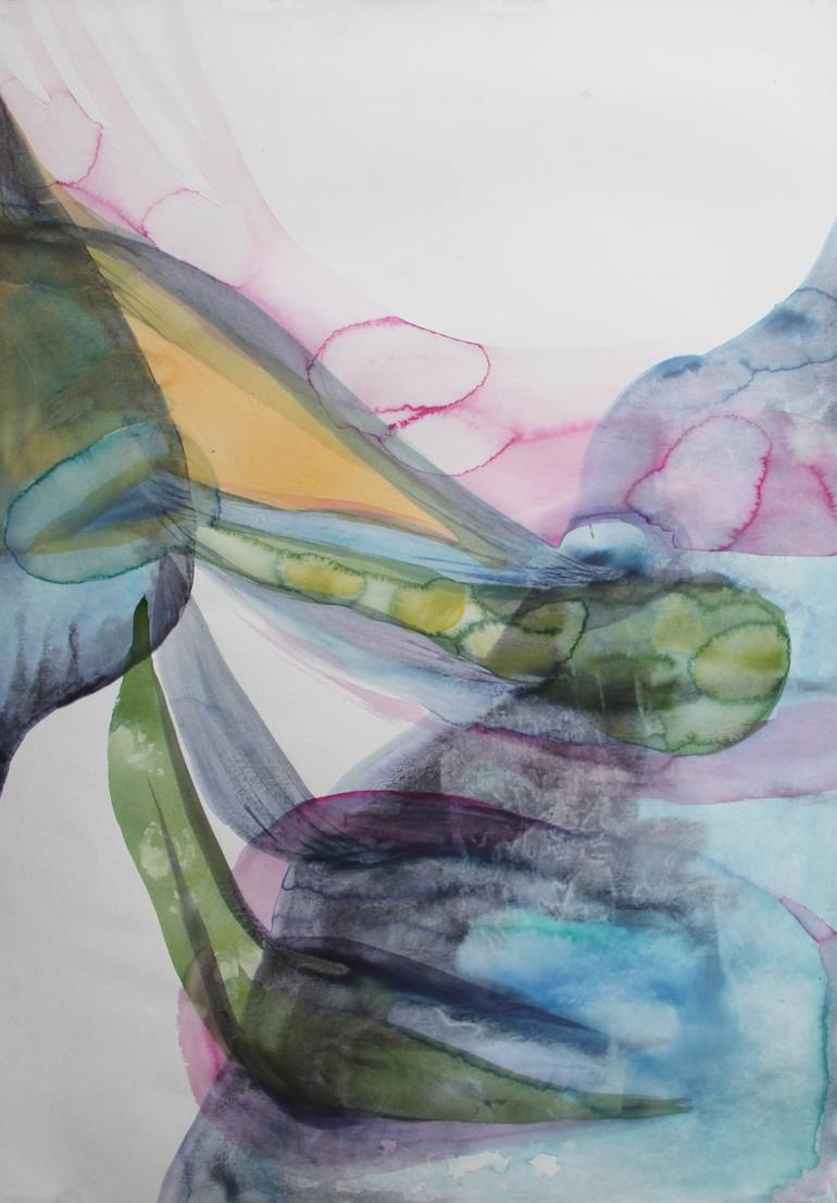 Original Abstract Water Painting by Carmen Ibarra