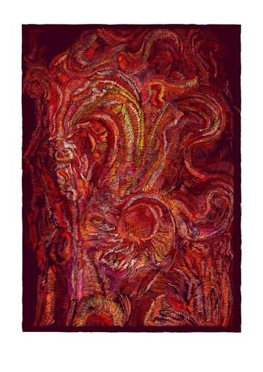 Original Abstract Expressionism Abstract Printmaking by Pavel Michalič