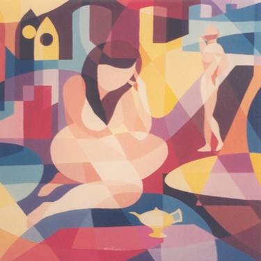 Print of Cubism Nude Paintings by stefano di lorito