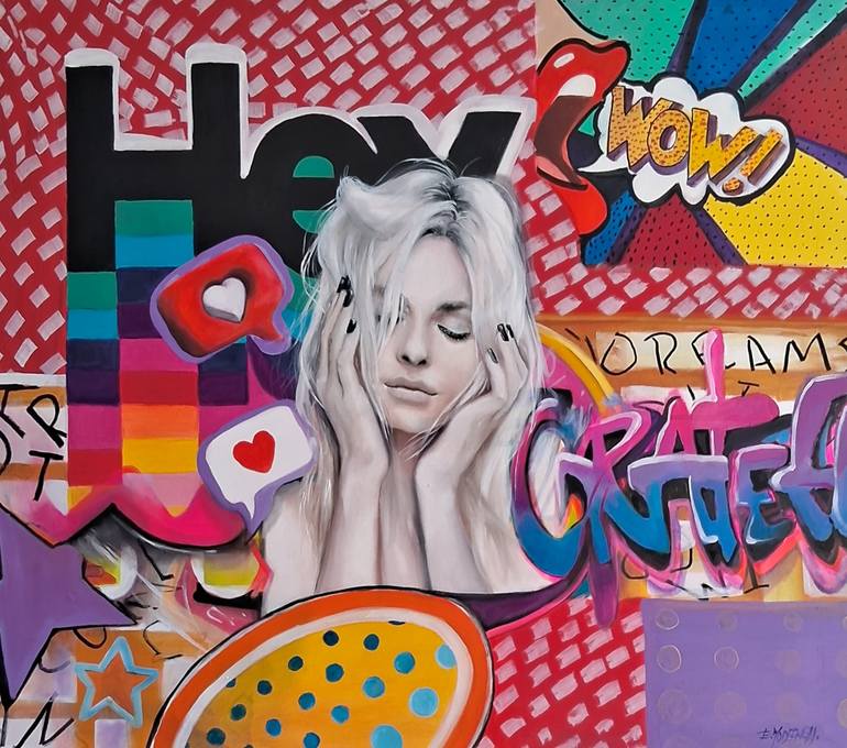 Original Pop CultureCelebrity Painting by Esther Modernell  Pop Art Art on Canvas  Pop 3