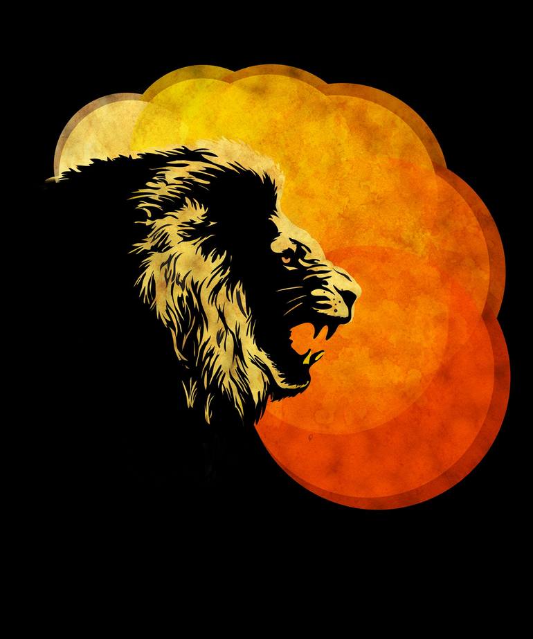 lion king silhouette painting