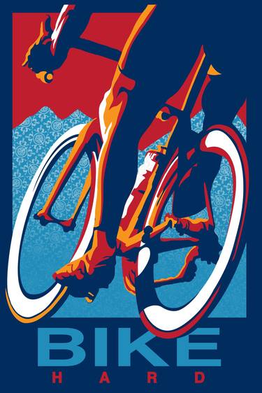 Bike Hard retro cycling poster thumb