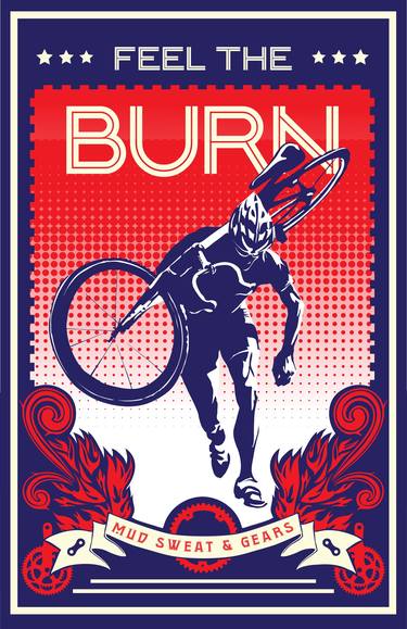 Feel the Burn retro cycling poster thumb