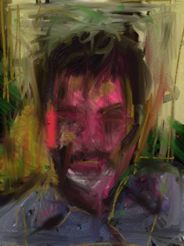 Original Expressionism Portrait Mixed Media by John  Henry Dictaphone