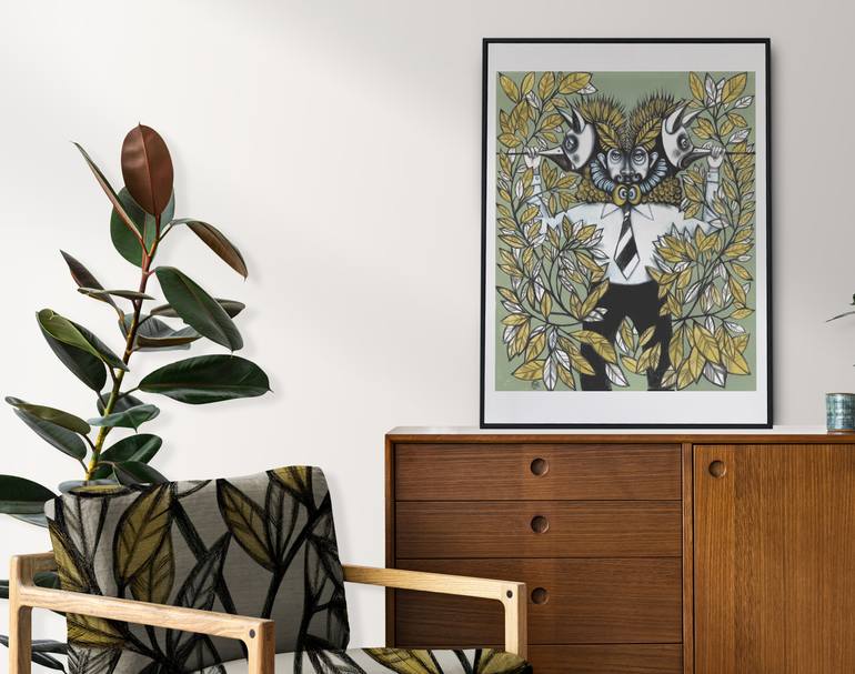 Original Contemporary Fantasy Mixed Media by Roya Hamburger