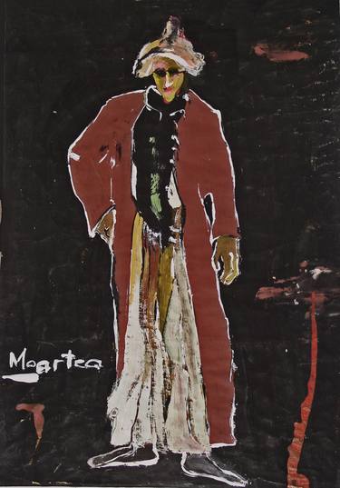Original Expressionism People Painting by Luminita Lungu