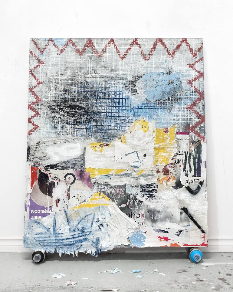 Original Abstract Expressionism Abstract Collage by David Fredrik Moussallem