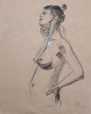 Original Figurative Nude Drawings by Ara Shakhatuni