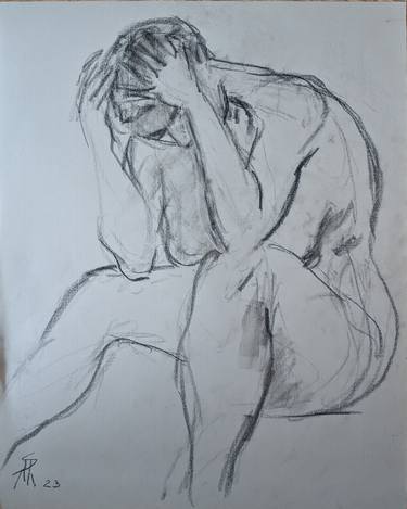 Original Figurative Nude Drawings by Ara Shakhatuni