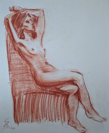 Original Realism Nude Drawings by Ara Shakhatuni