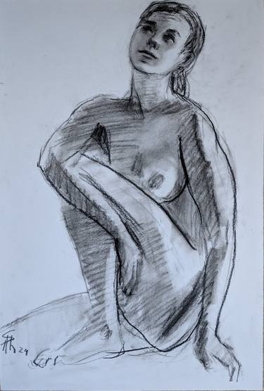 Original Portraiture Nude Drawings by Ara Shakhatuni