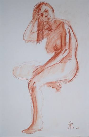 Original Figurative Nude Drawings by Ara Shakhatuni