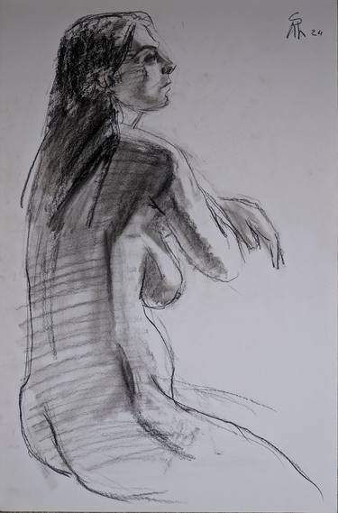 Original Figurative Nude Drawings by Ara Shakhatuni