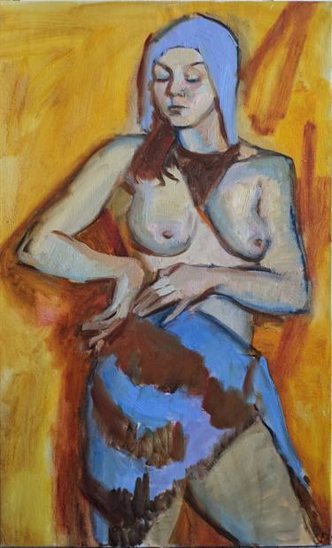 Original Expressionism Nude Painting by Ara Shakhatuni