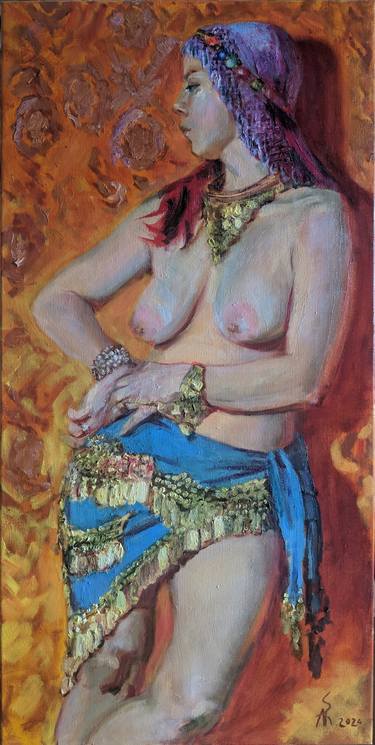 Original Art Nouveau Nude Painting by Ara Shakhatuni