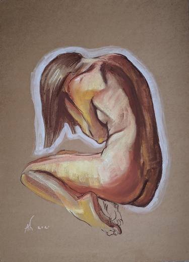 Original Figurative Women Drawings by Ara Shakhatuni