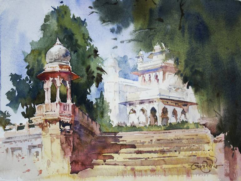 Jaswant Thada, Jodhpur Painting by Vikrant Shitole | Saatchi Art